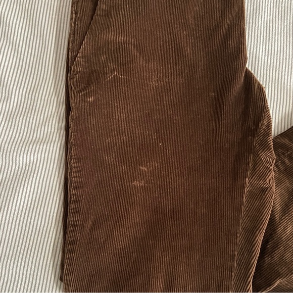 Brown tapered cropped corduroy pants - Picture 4 of 4
